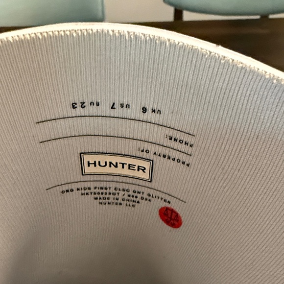 Hunter Kids Glitter Rain Boots - White and Gold - Picture 4 of 4